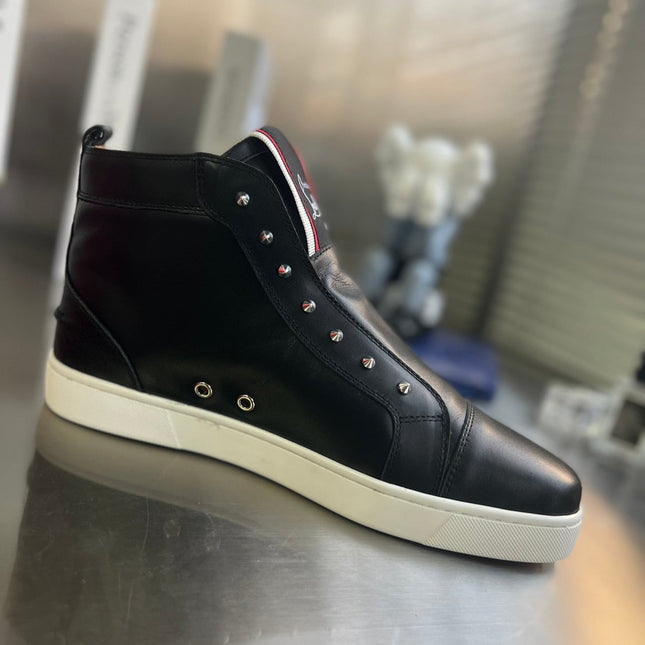 FIQUE A VONTADE SLIP-ON SNEAKERS IN BLACK SHINY CALFSKIN