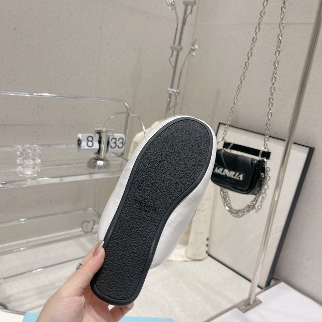 PRA SOFT PADDED NAPPA SHEARLING MULES WHITE LAMBSKIN