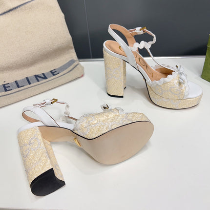 GG 105 HIGH HEEL SANDAL WHITE STRAW