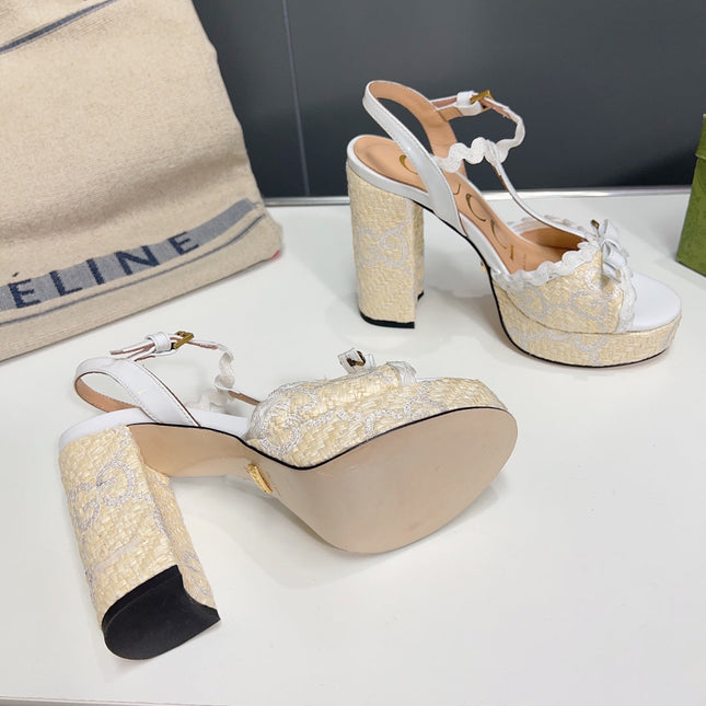 GG 105 HIGH HEEL SANDAL WHITE STRAW