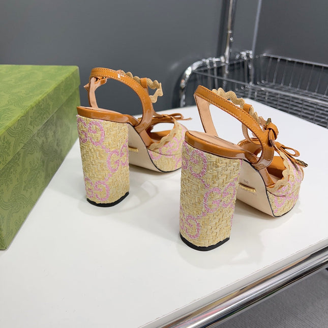 GG 105 HIGH HEEL SANDAL AMBER STRAW