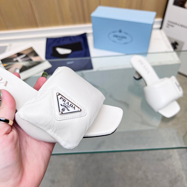 PRA SOFT PADDED NAPPA SANDALS 60 WHITE LAMBSKIN