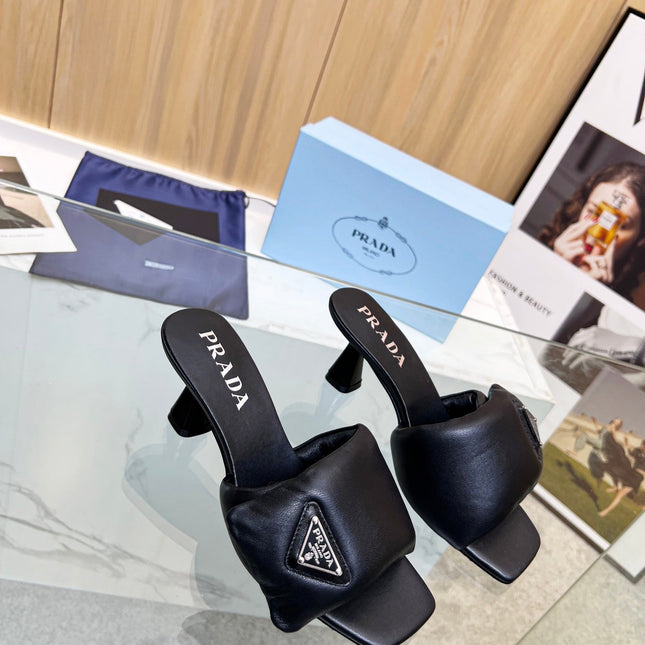 PRA SOFT PADDED NAPPA SANDALS 60 BLACK LAMBSKIN