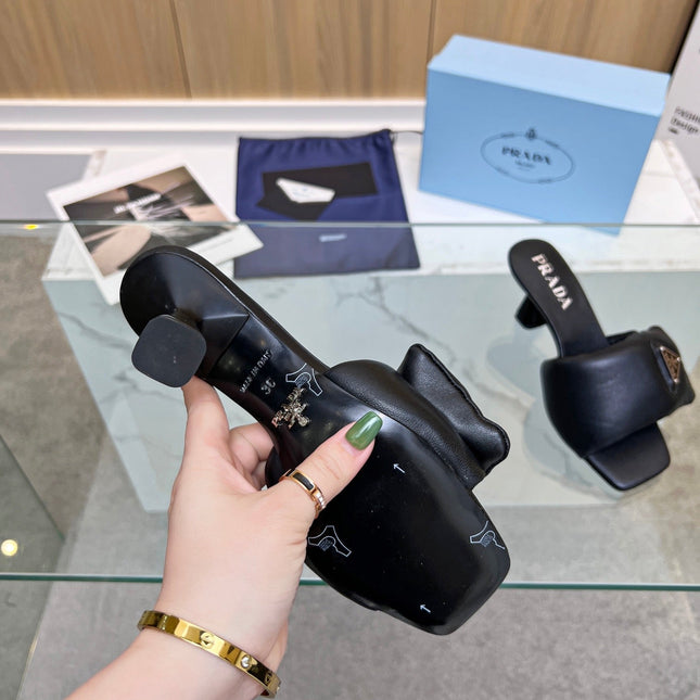 PRA SOFT PADDED NAPPA SANDALS 60 BLACK LAMBSKIN