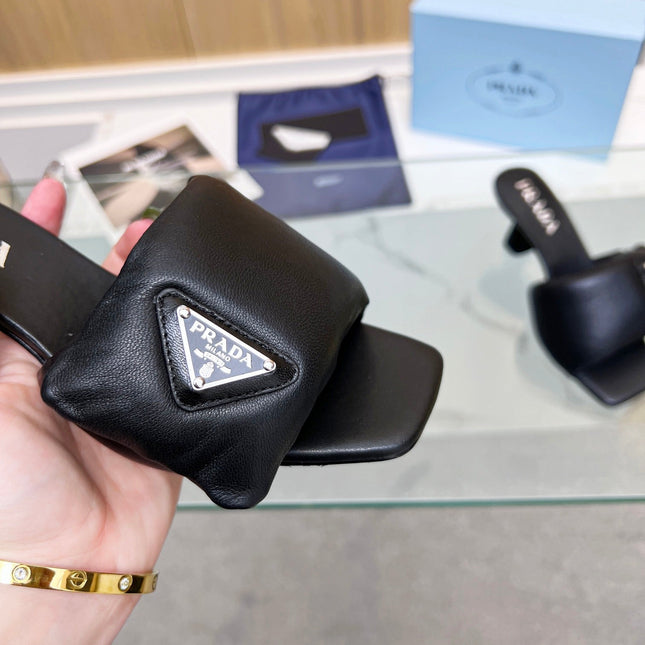 PRA SOFT PADDED NAPPA SANDALS 60 BLACK LAMBSKIN