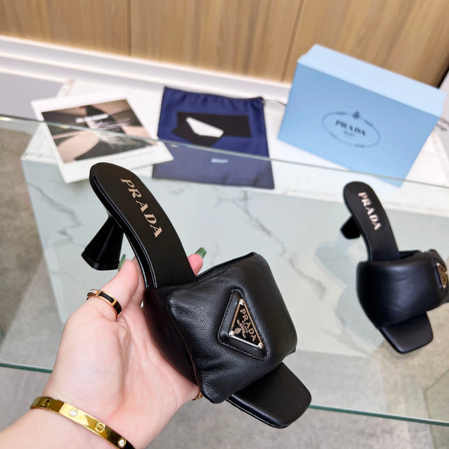 PRA SOFT PADDED NAPPA SANDALS 60 BLACK LAMBSKIN