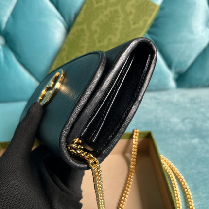 BLONDIE SHOULDER BAG 21 IN BLACK CALFSKIN GOLD HARDWARE