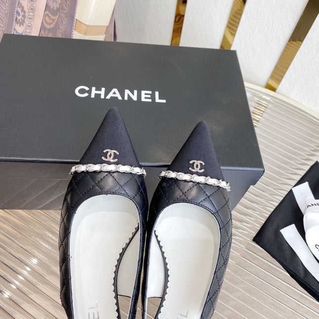 CC SLINGBACK 25S 30 MM IN BLACK LAMBSKIN WITH SILVER HARDWARE