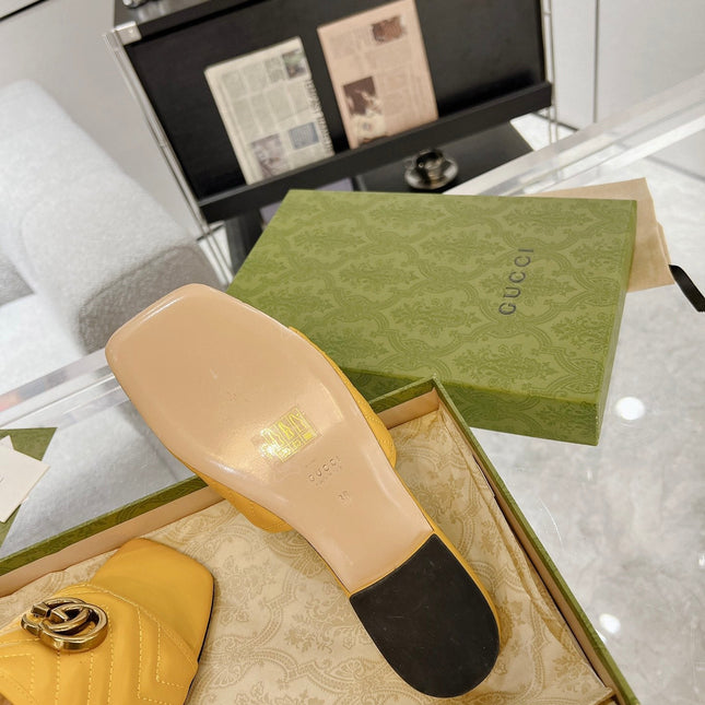 GG EXCLUSIVE SLIDE SANDAL AMBER CALFSKIN