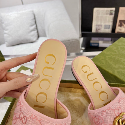 GG EXCLUSIVE SLIDE SANDAL LIGHT PINK FABRIC