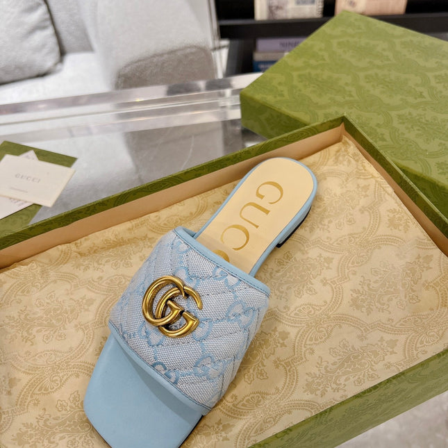 GG EXCLUSIVE SLIDE SANDAL SKY FABRIC