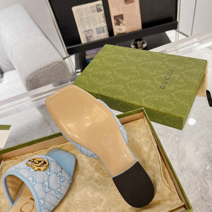 GG EXCLUSIVE SLIDE SANDAL SKY FABRIC