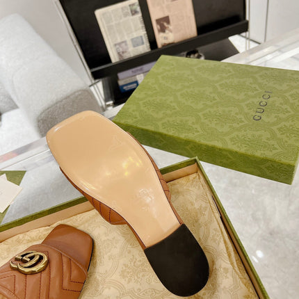 GG EXCLUSIVE SLIDE SANDAL CARAMEL CALFSKIN