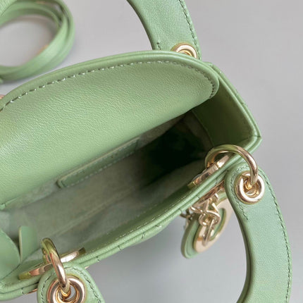 MICRO LADY 12 BAG IN LIGHT GREEN LAMBSKIN