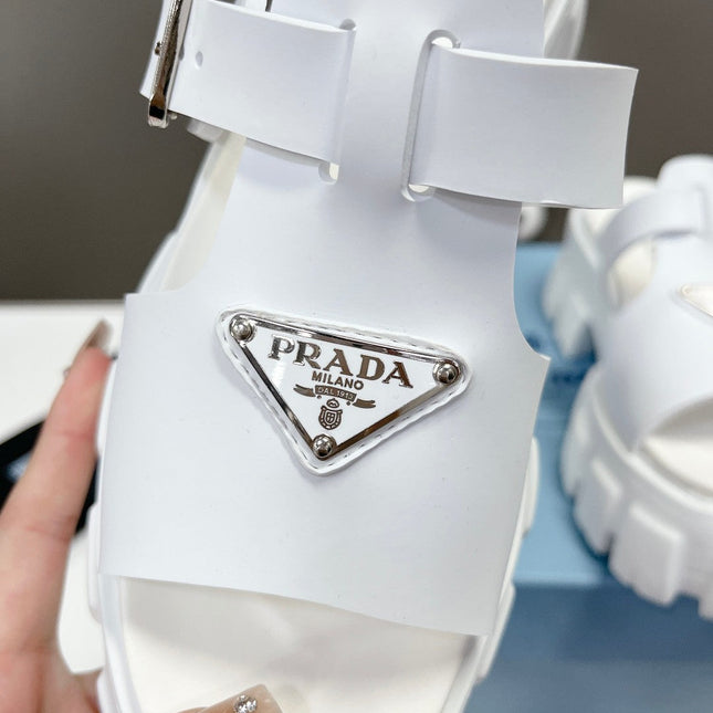 MONOLITH SLIPPER SANDALS IN WHITE RUBBER