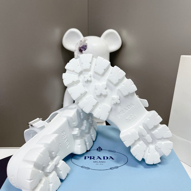 MONOLITH SLIPPER SANDALS IN WHITE RUBBER