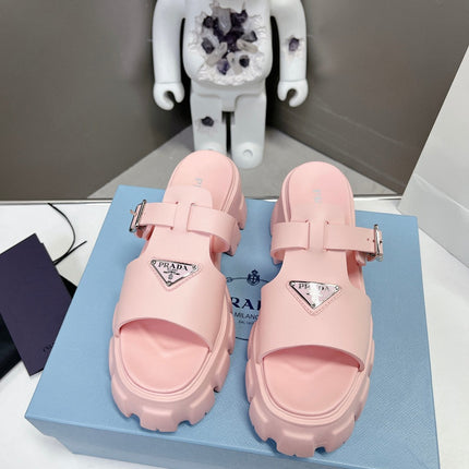 MONOLITH SLIPPER SANDALS IN LIGHT PINK RUBBER
