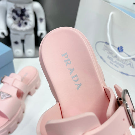 MONOLITH SLIPPER SANDALS IN LIGHT PINK RUBBER