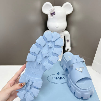 MONOLITH SLIPPER SANDALS IN SKY BLUE RUBBER