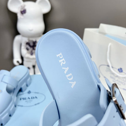 MONOLITH SLIPPER SANDALS IN SKY BLUE RUBBER