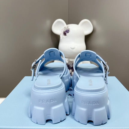 MONOLITH SLIPPER SANDALS IN SKY BLUE RUBBER