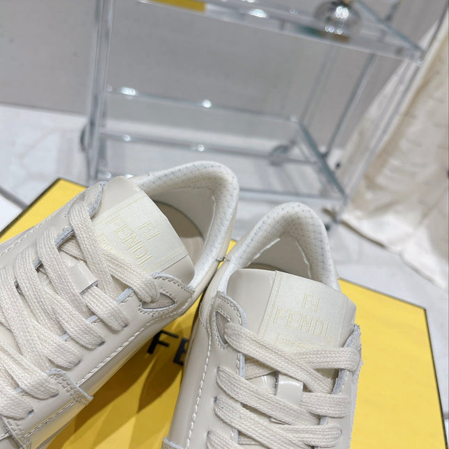 FENDI LOW-TOP TRAINER IN WHITE CALFSKIN