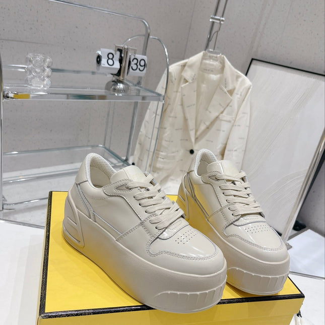 FENDI LOW-TOP TRAINER IN WHITE CALFSKIN