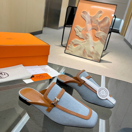 GROUPIE MULE TAWNY MIX SKY LAMBSKIN