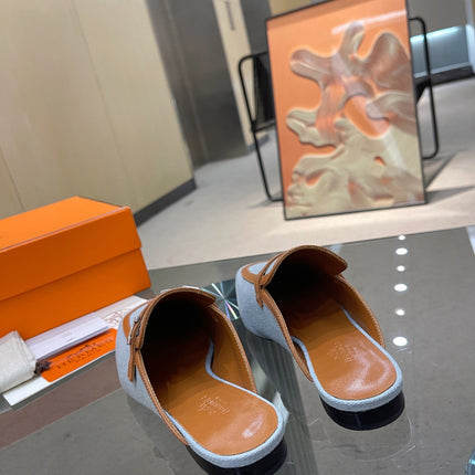 GROUPIE MULE TAWNY MIX SKY LAMBSKIN