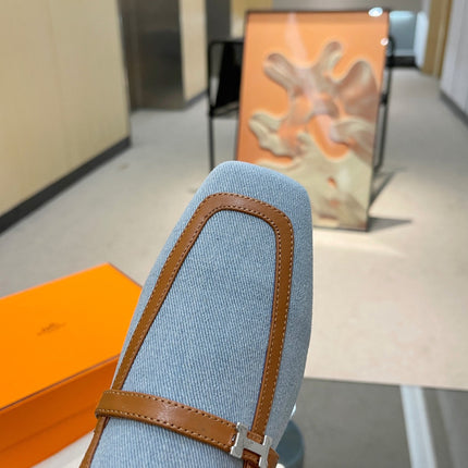 GROUPIE MULE TAWNY MIX SKY LAMBSKIN