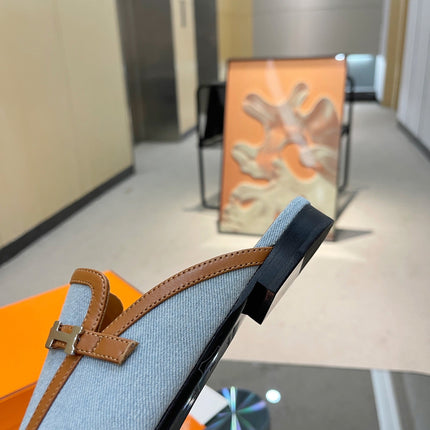 GROUPIE MULE TAWNY MIX SKY LAMBSKIN