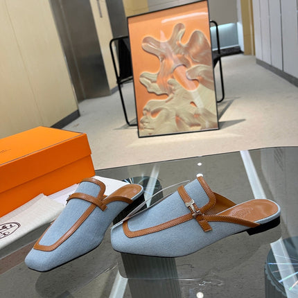 GROUPIE MULE TAWNY MIX SKY LAMBSKIN