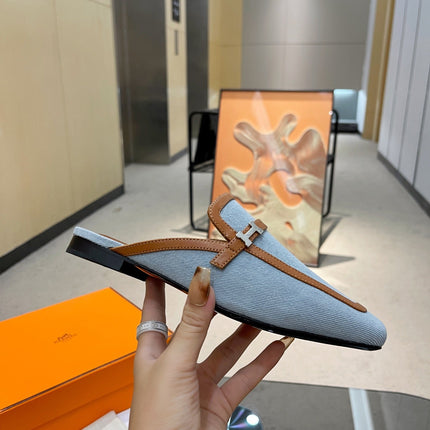 GROUPIE MULE TAWNY MIX SKY LAMBSKIN