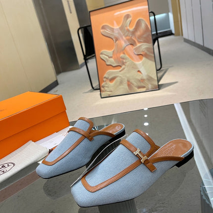 GROUPIE MULE TAWNY MIX SKY LAMBSKIN