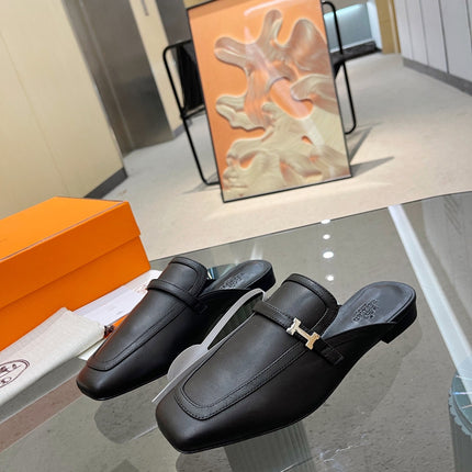 GROUPIE MULE BLACK LAMBSKIN