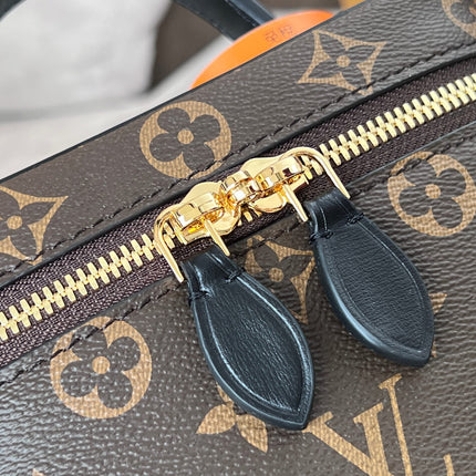 LV 25S VANITY 19 IN DARK BROWN MONOGRAM COATED CANVAS LEATHER TRIM BLACK