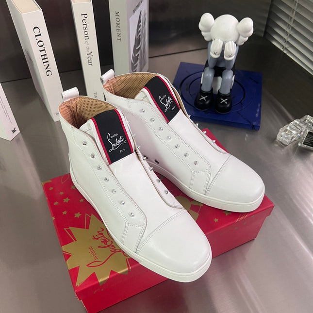 FIQUE A VONTADE SLIP-ON SNEAKERS IN WHITE SHINY CALFSKIN