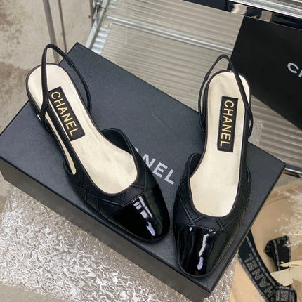 SLINGBACKS 20 BLACK CALFSKIN