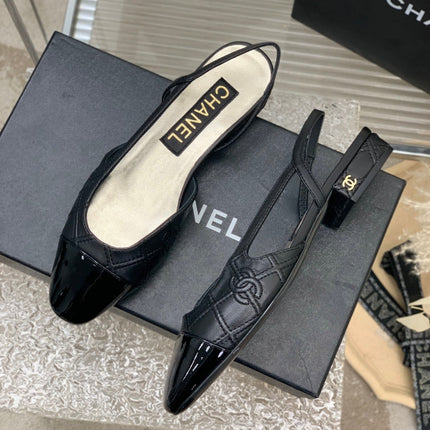 SLINGBACKS 20 BLACK CALFSKIN