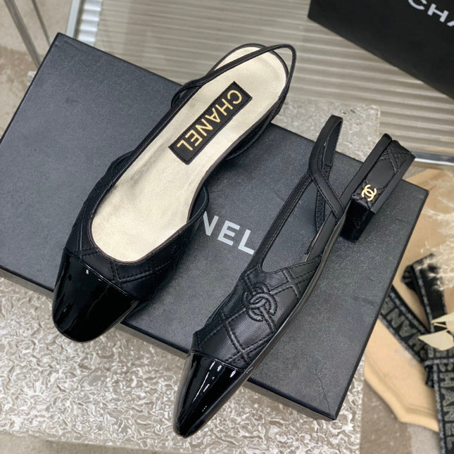 SLINGBACKS 20 BLACK CALFSKIN