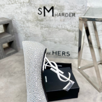 SL OPYUM BASIC HIGH HEEL SILVER CRYSTAL SATIN