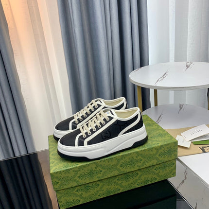 GG SNEAKER FLATFORM BLACK CANVAS