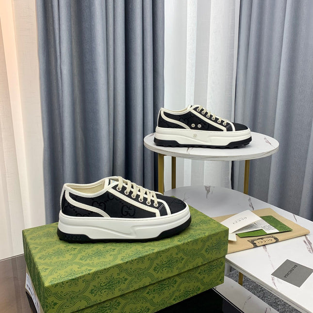 GG SNEAKER FLATFORM BLACK CANVAS