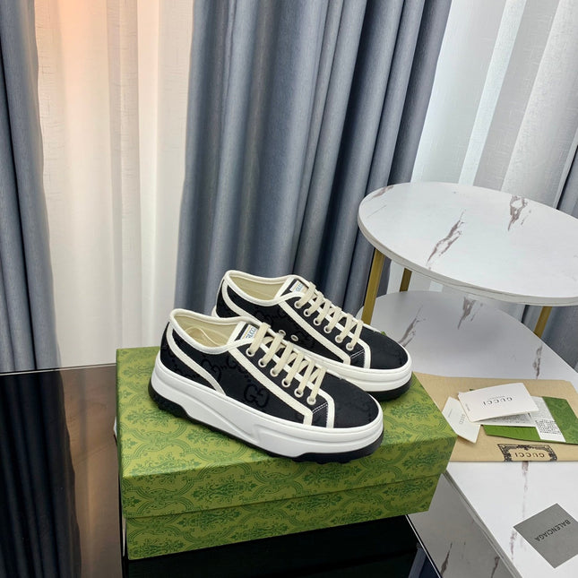 GG SNEAKER FLATFORM BLACK CANVAS