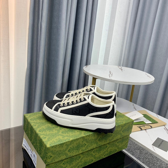 GG SNEAKER FLATFORM BLACK CANVAS