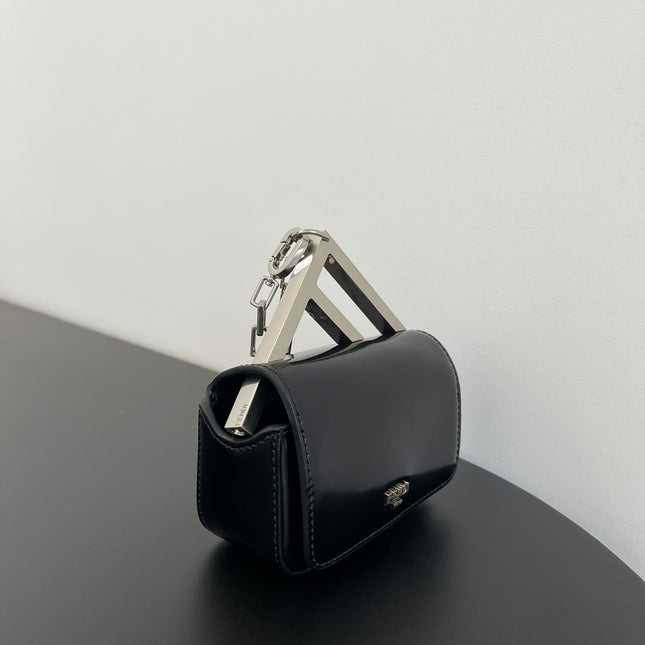 FENDI MINI FIRST SIGHT 13 BAG IN BLACK CALFSKIN WITH SILVER HARDWARE