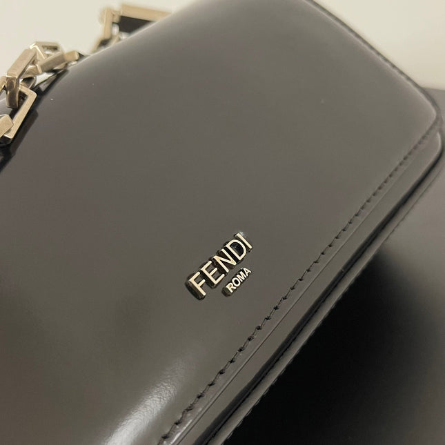 FENDI MINI FIRST SIGHT 23 BAG IN BLACK CALFSKIN WITH SILVER HARDWARE