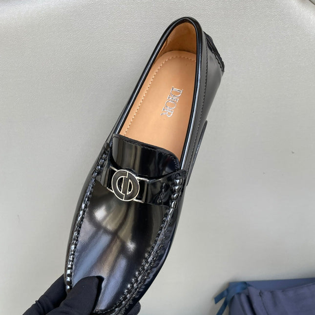 CD JUAL ICON BUCKLE LOAFER BLACK POLISHED CALFSKIN