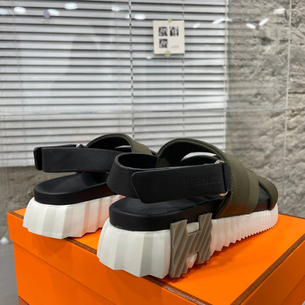 ELECTRIC SANDAL BLACK MIX DARK ARMY CALFSKIN