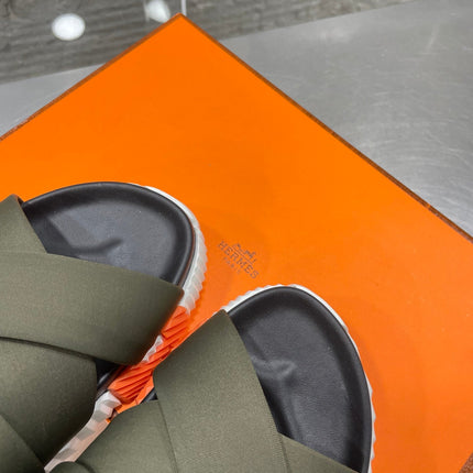 ELECTRIC SANDAL BLACK MIX DARK ARMY CALFSKIN